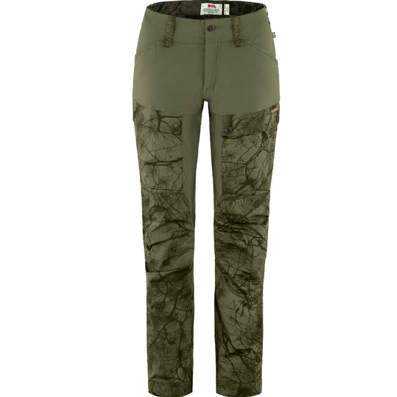 Fjällräven Pantalones Keb W Reg, 626-625 Camuflaje verde-verde laurel, 36
