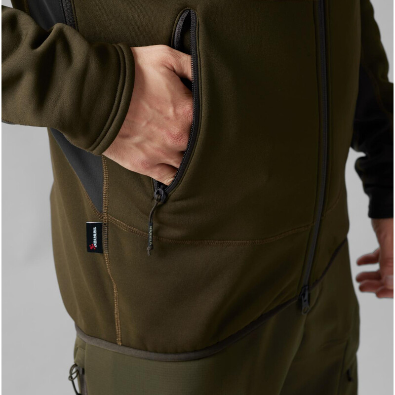 Härkila Deer Stalker Fleece Hoodie, Willow green/Shadow brown, size XL
