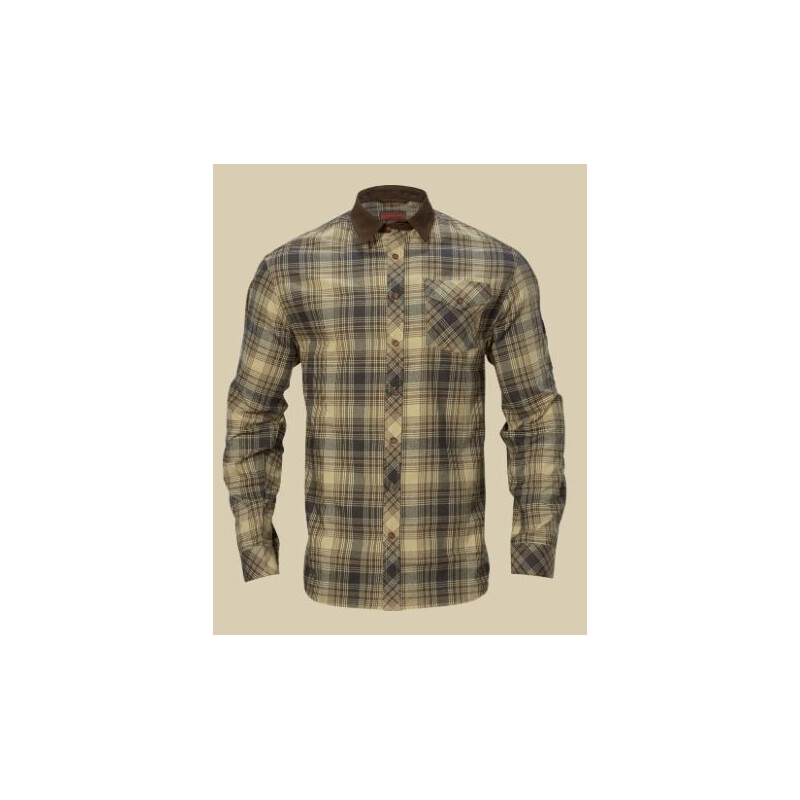 Härkila Camisa Driven Hunt, cuadros claros de color teca, talla L
