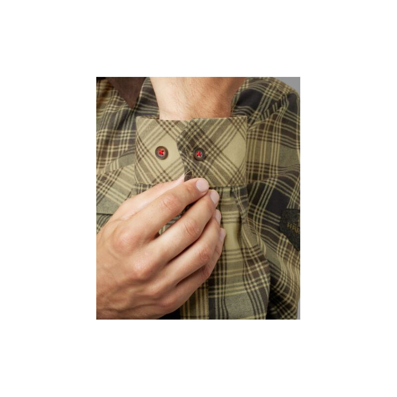 Härkila Camisa Driven Hunt, cuadros claros de color teca, talla XL