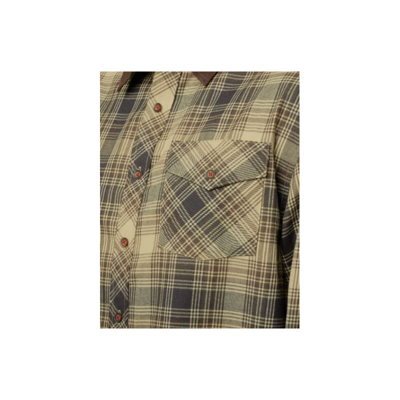 Härkila Camisa Driven Hunt, cuadros claros de color teca, talla XL