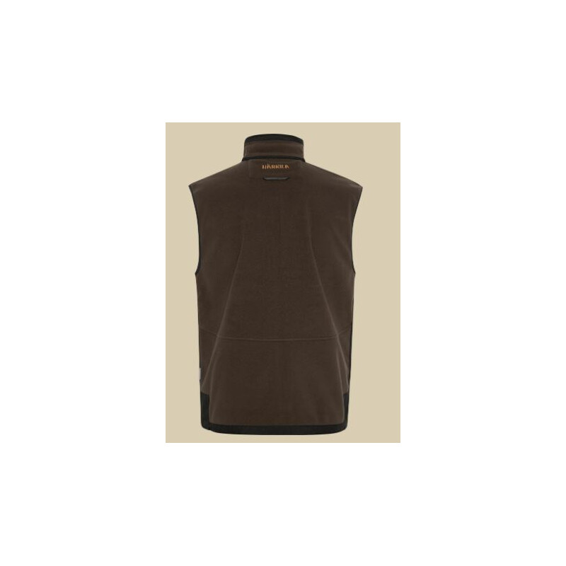 Härkila Chaleco de forro polar Kamko, marrón/rojo, talla L