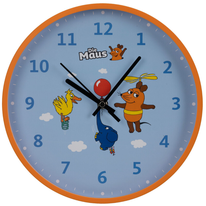 DieMaus Orologio da parete per bambini blu