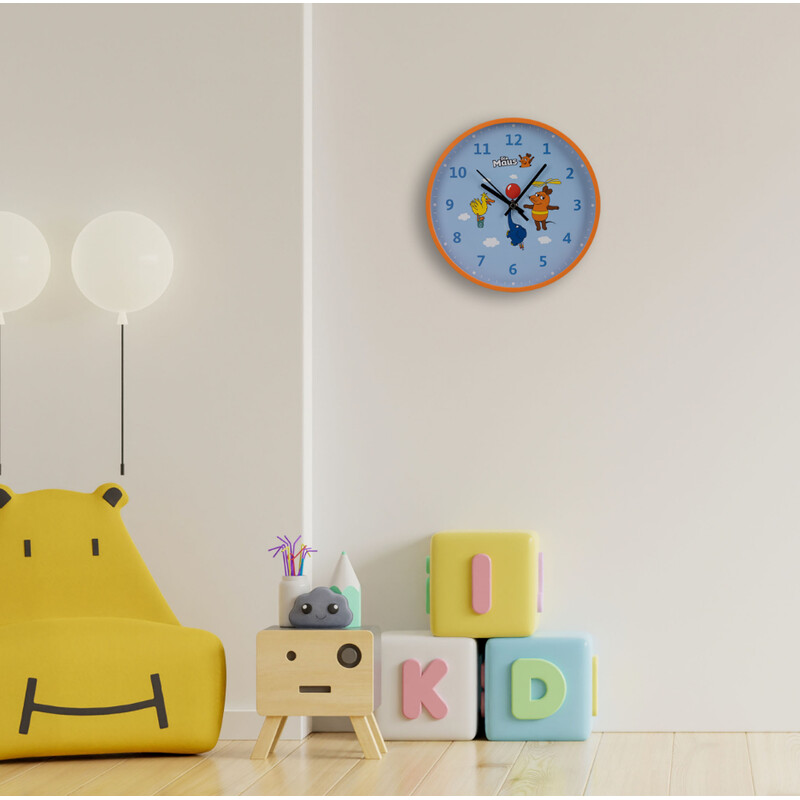 DieMaus Orologio da parete per bambini blu
