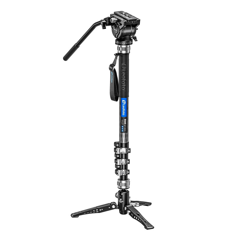 Leofoto Carbon monopod MF-324C + VD-04 pan-tilt foot + BV-10 video tilt head