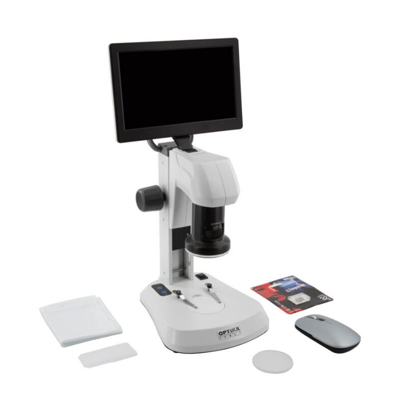 Optika, Microscopio, SFX-85V, Zoom digital, monitor de 9", 8x-54x, LED, Luz transmitida y reflejada