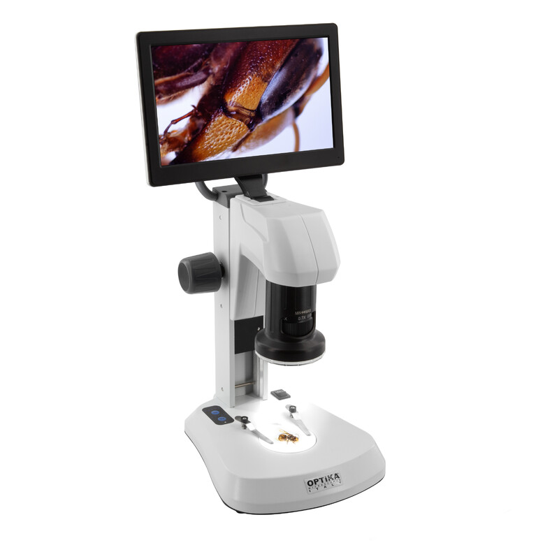 Optika , Microscoop, SFX-85V, Digitaal zoomen, 9" monitor, 8x-54x, LED, invallend en doorgelaten licht