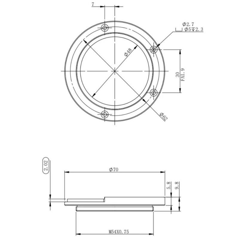 ZWO Adapter Adaptador M54 para cajón de filtro