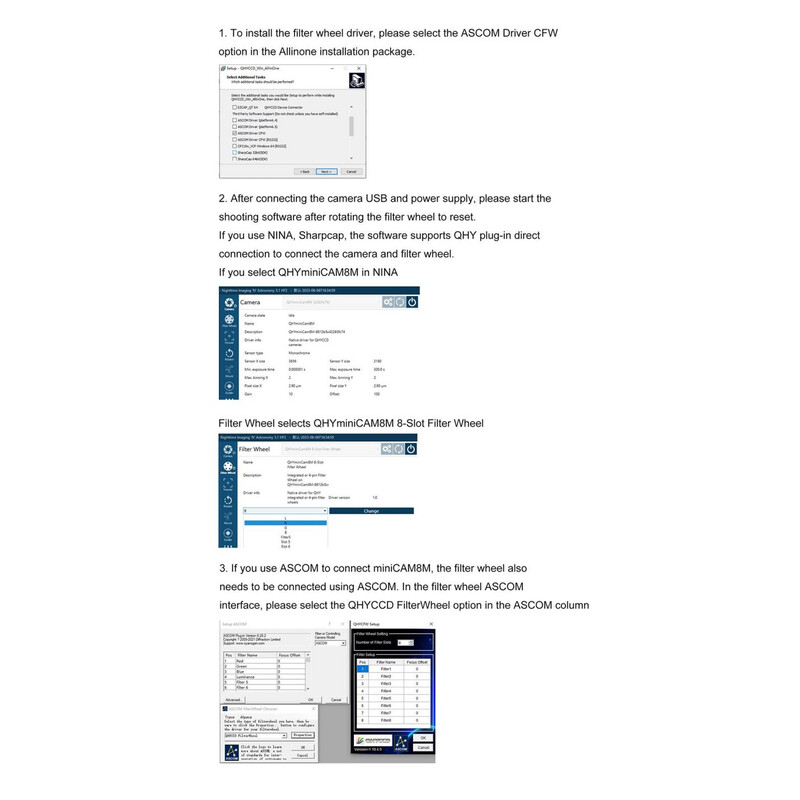 QHY Cámara miniCam8 Mono Combo EVO