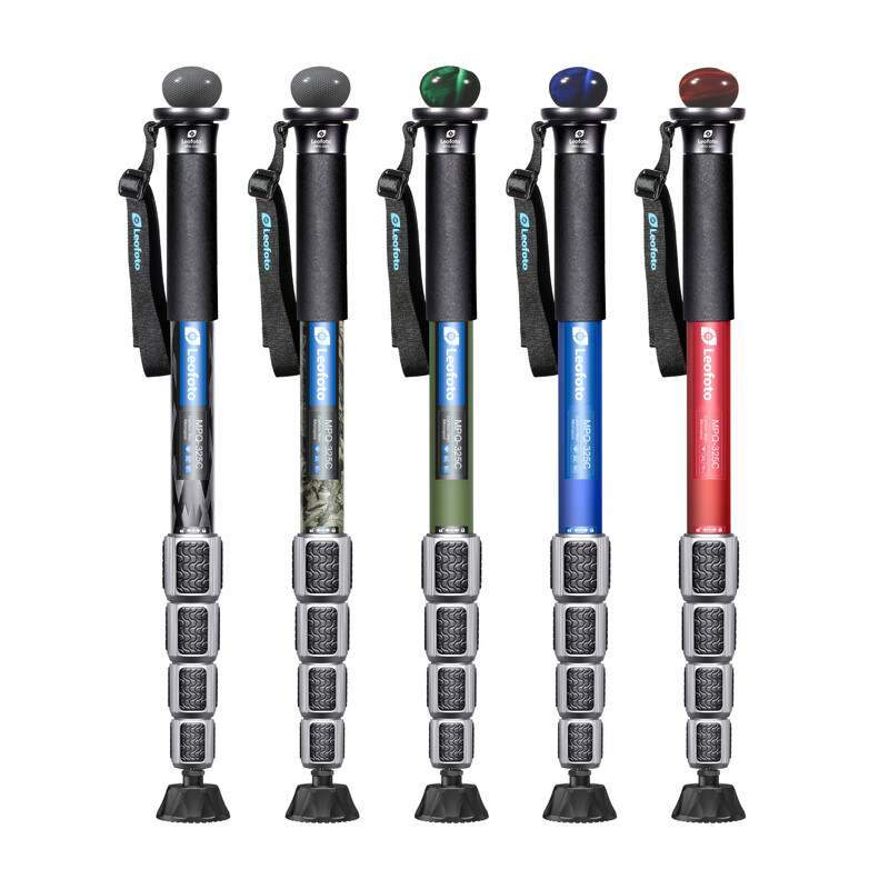 Leofoto Carbon monopod MPQ-325C+CHG-01+SC-70 red
