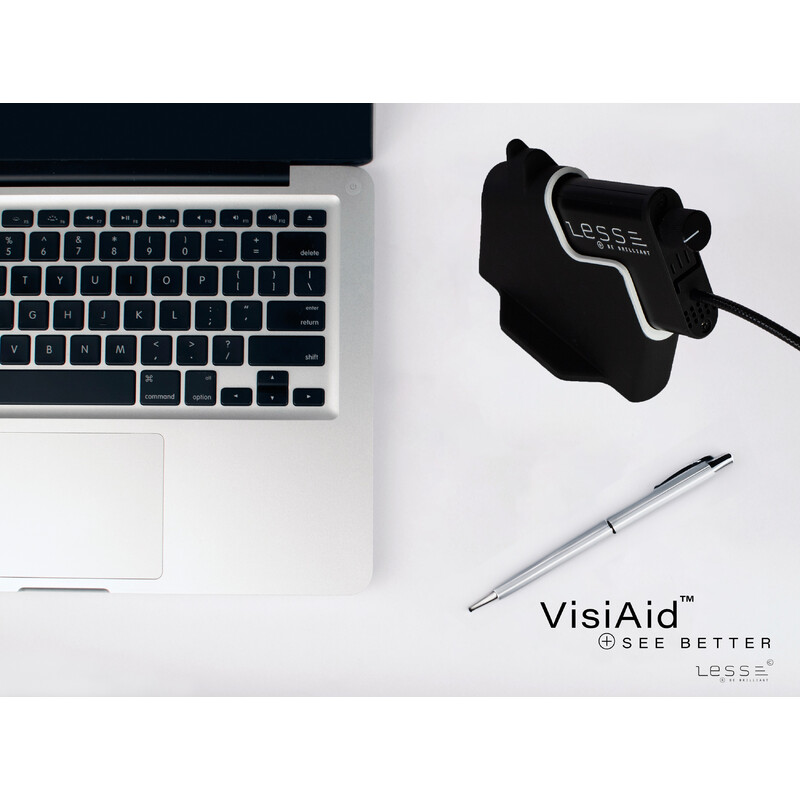 LESS Lupa VisiAid,  gafas con iluminación, set completo, de mesa y Mobile