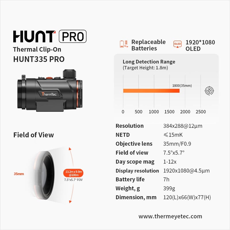ThermTec Thermal imaging camera Hunt 335 PRO