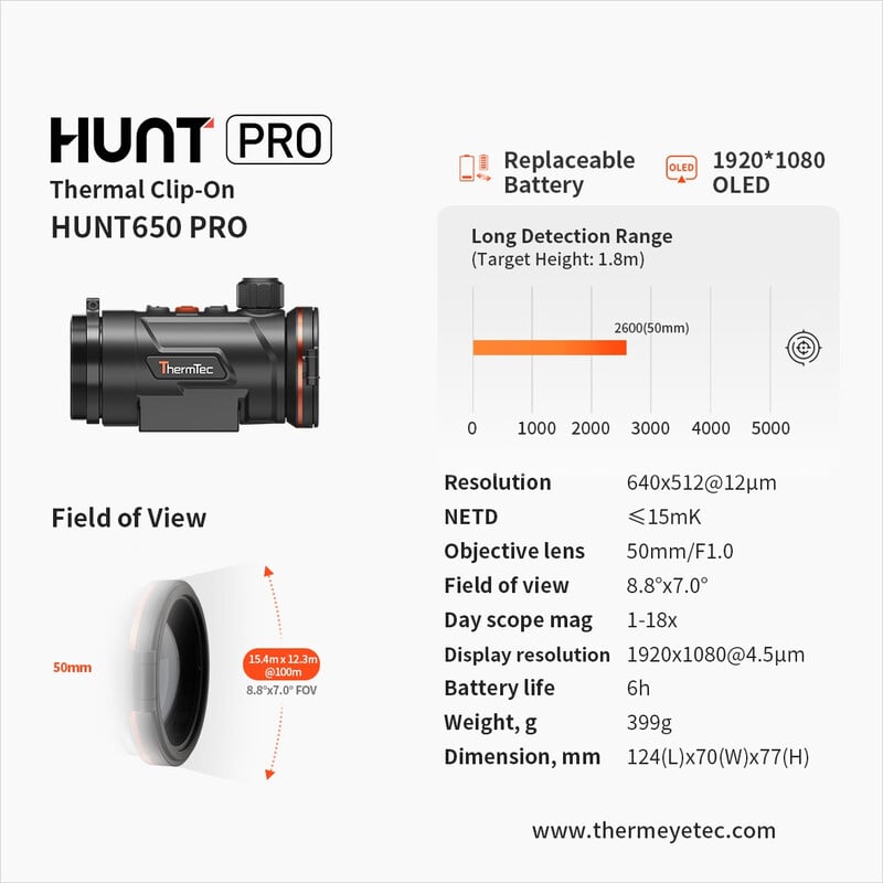 ThermTec Hunt 650 PRO thermal imaging camera