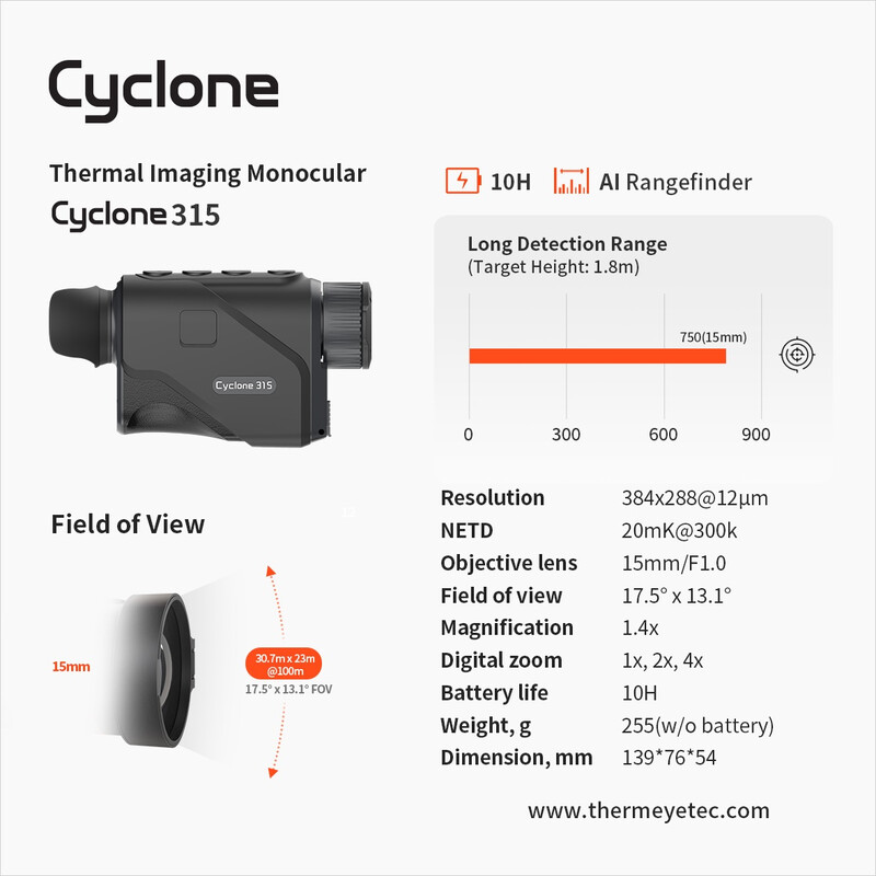 ThermTec Cámara térmica Cyclone 315