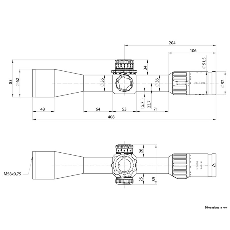 Kahles Richtkijker K540i 5-40x56i, MSR2/Ki, cw, links