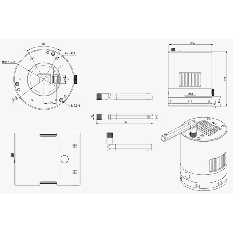 ZWO Camera ASI 585 MM-Air Mono