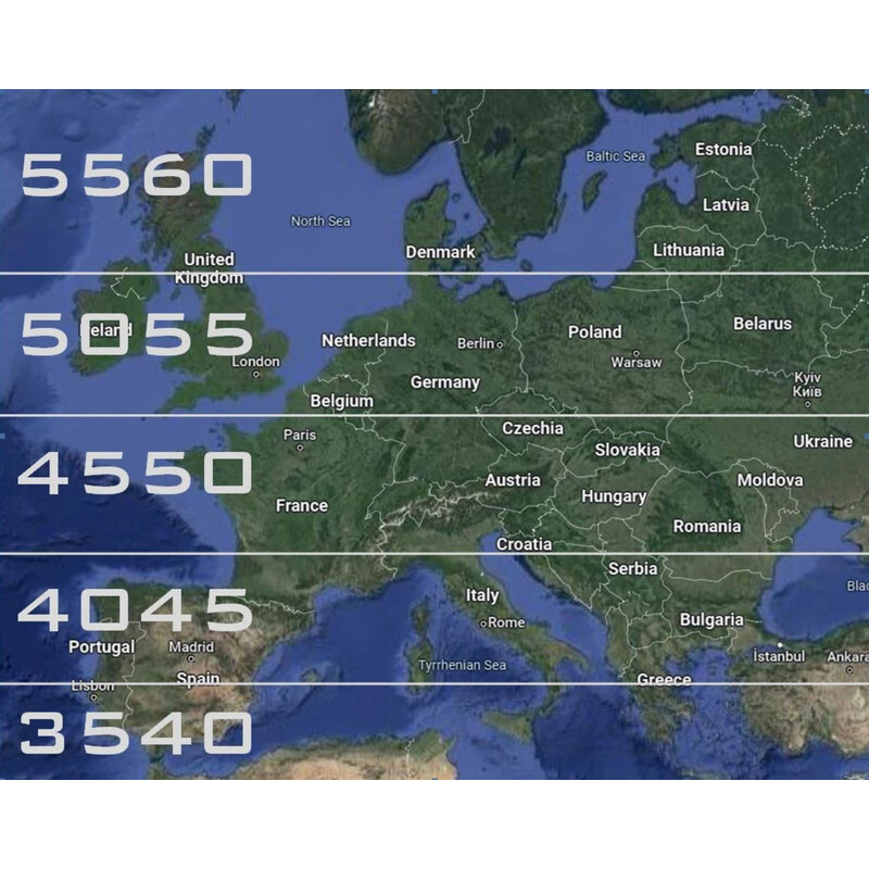 TMS-ASTRO Testa equatoriale Piattaforma EQ visiva 40°-45°