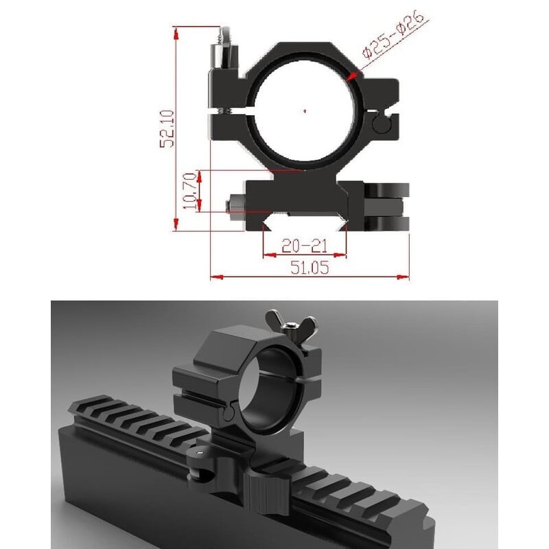 Maximtac Picatinny lamp mount