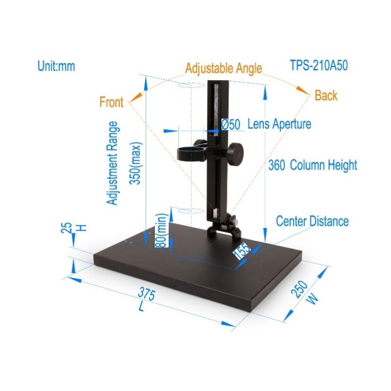 ToupTek Microscopio Set di obiettivi zoom TZM0880D, zoom 0,8-8x, 1x attacco c-mount, incl. luce anulare polarizzata