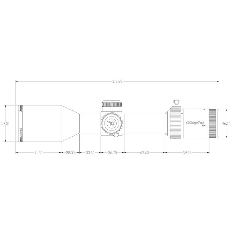 DDoptics Mira telescópica V10 2-20x50 NXT MRAD A4D