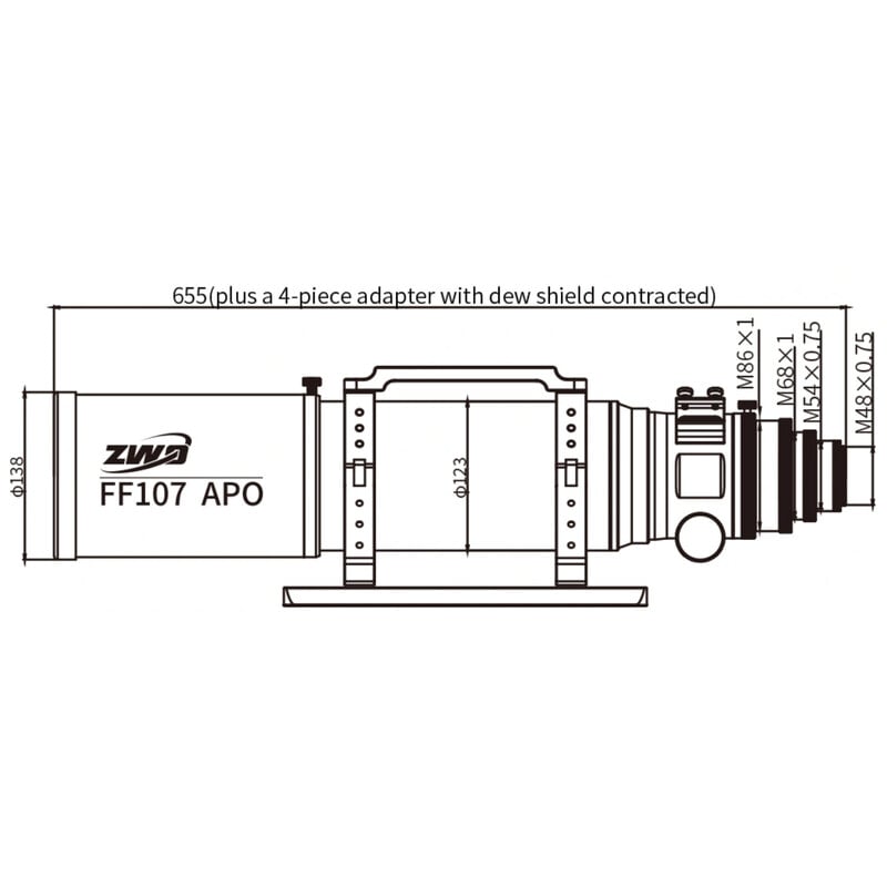 ZWO Apochromatic refractor AP 107/749 FF107
