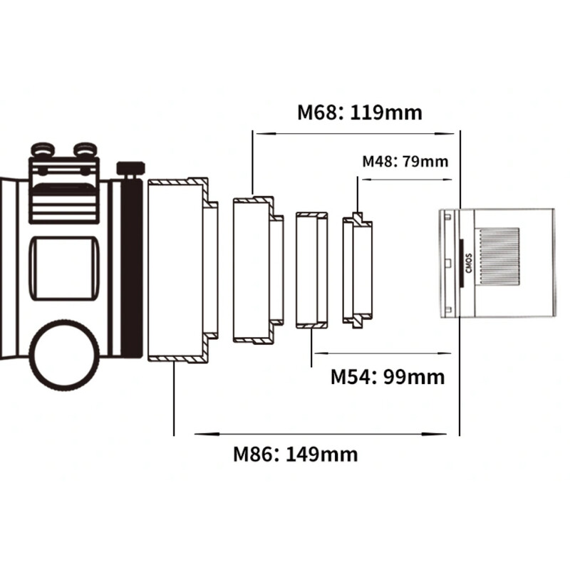 ZWO Rifrattore Apocromatico AP 107/749 FF107