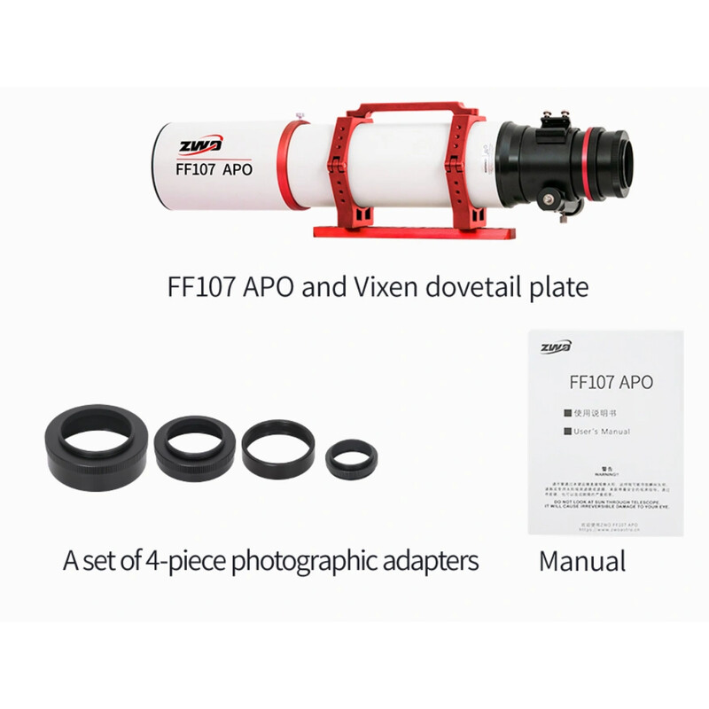 ZWO Apochromatische refractor AP 107/749 FF107