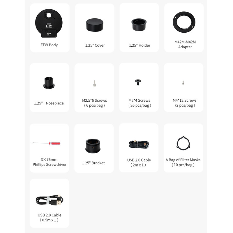 ZWO Filterwiel EFW 8x 1,25"