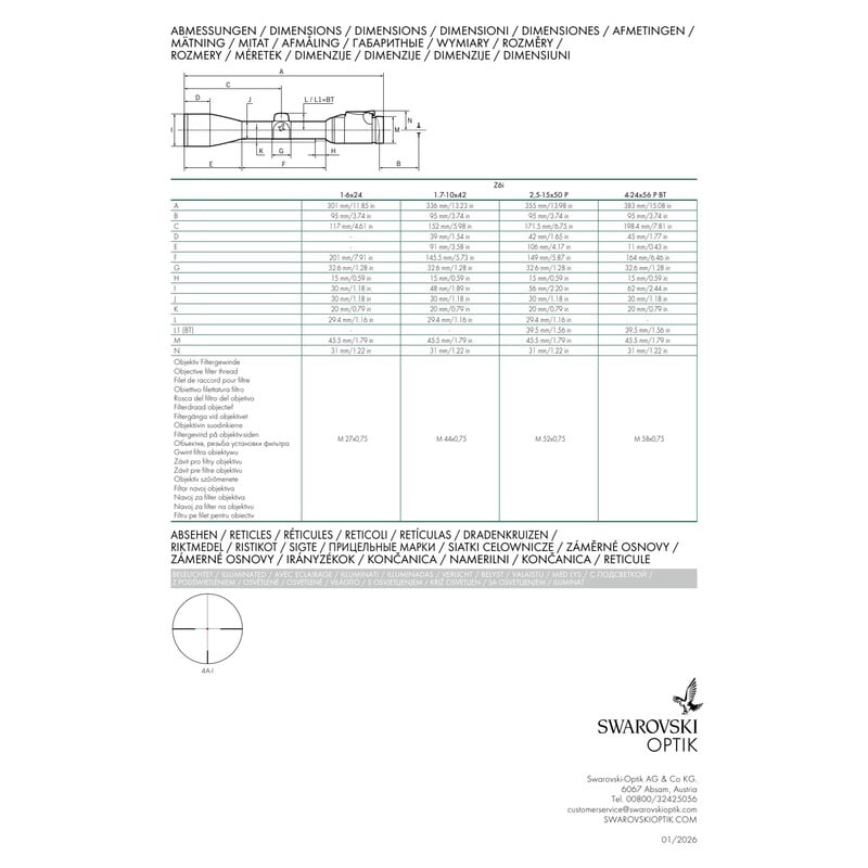 Swarovski Richtkijker Z6i 1-6x24 L 4A-i 3e generatie