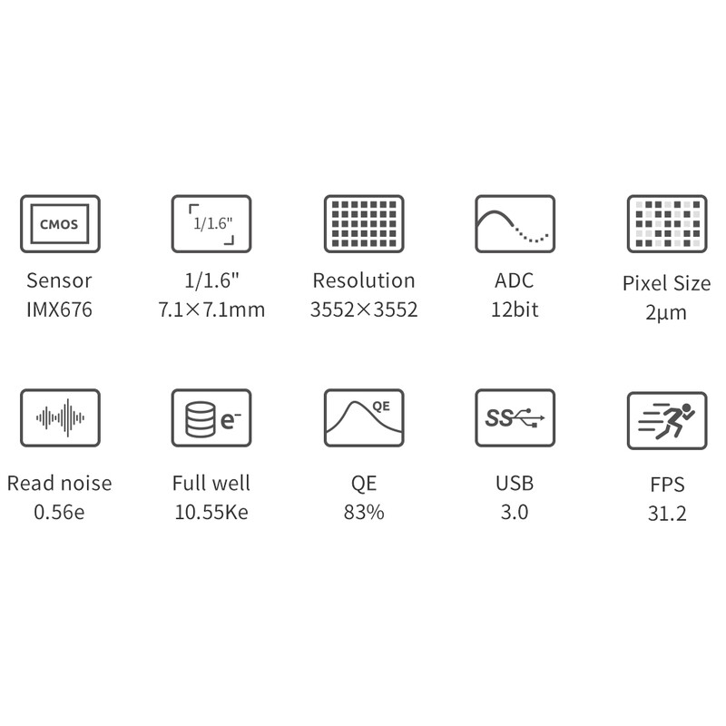 ZWO Camera ASI 676 MM Mono