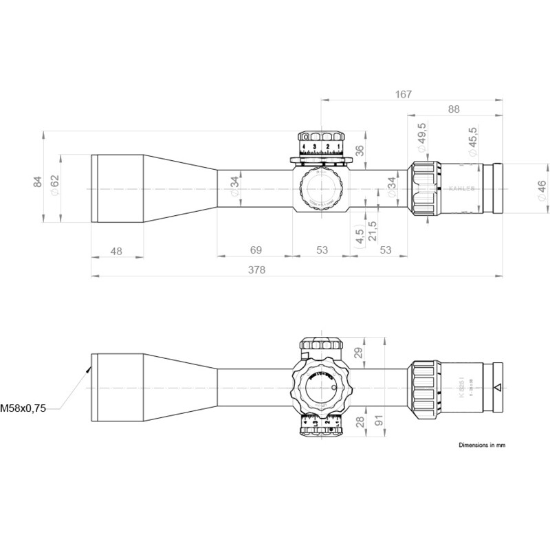 Kahles Riflescope K525i 5-25x56, SKMR4, ccw, left, Refined