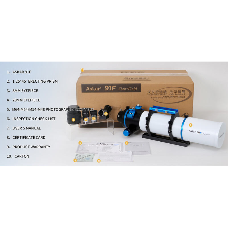 Askar Apochromatische refractor AP 91/609 91F Flatfield