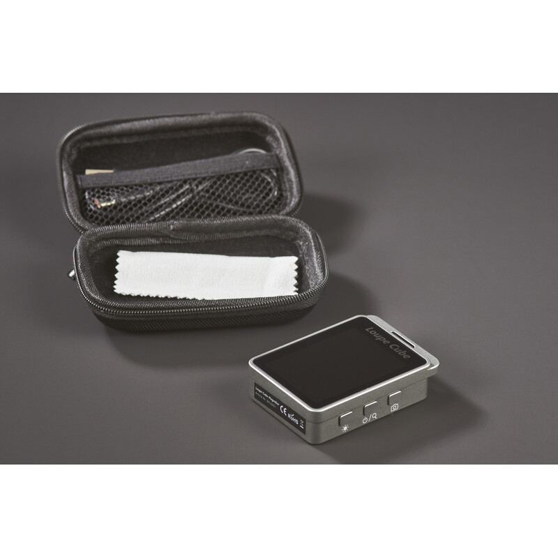 FPS Lente d`Ingrandimento Magic Loupe Cube elektronische Lupe – kompakt, 7x bis 19x Zoom, UV-Licht & 2,4" Display, inkl. SD-Karte