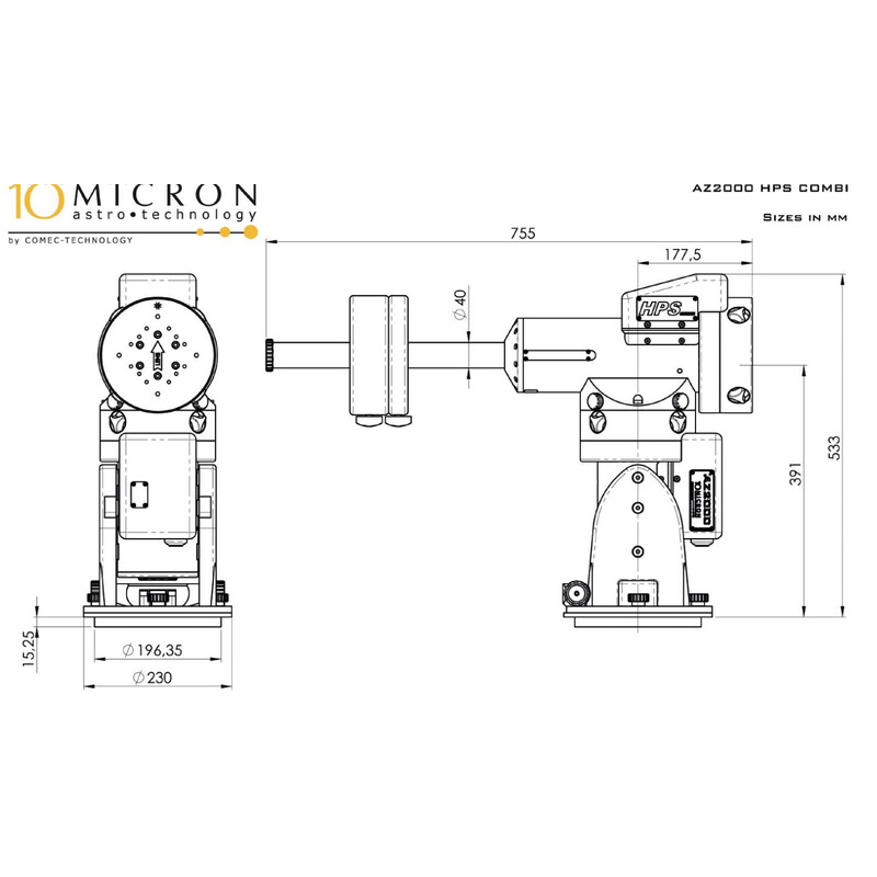 10Micron Montura AZ 2000 HPS Combi