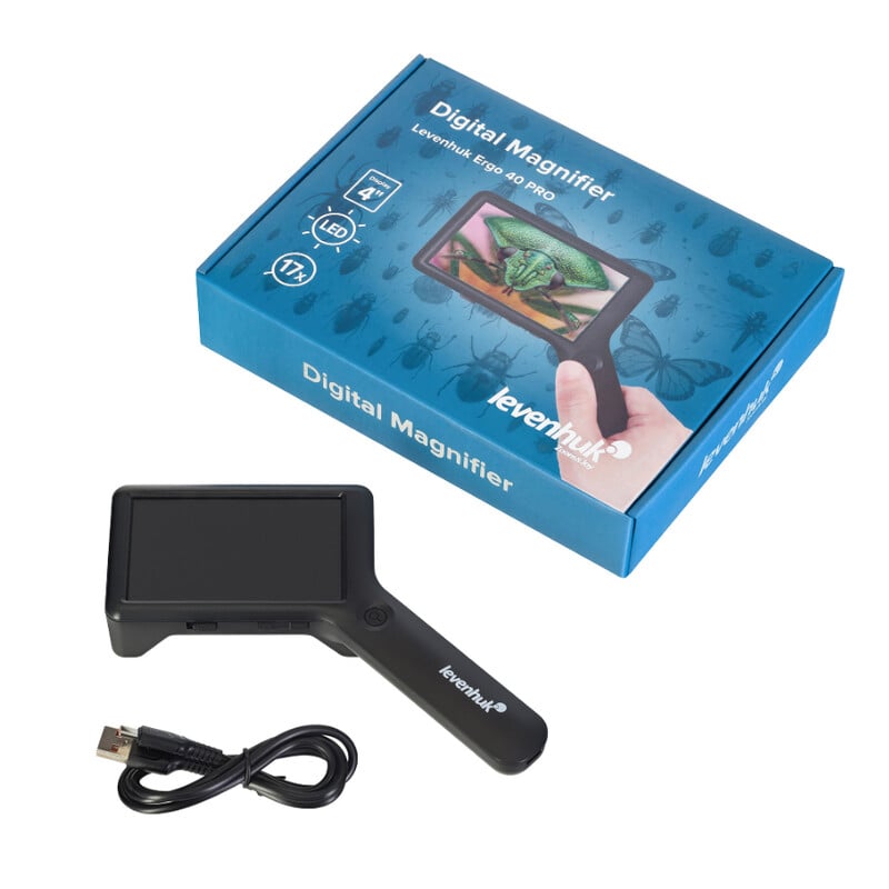 Levenhuk Ergo 40 Pro Digital Magnifying Glass 6x, 10x, 13x, 17x LED