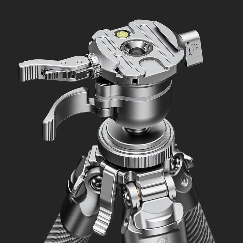 Leofoto Carbon tripod AZ-204C+LH-30R Azure Full Silver