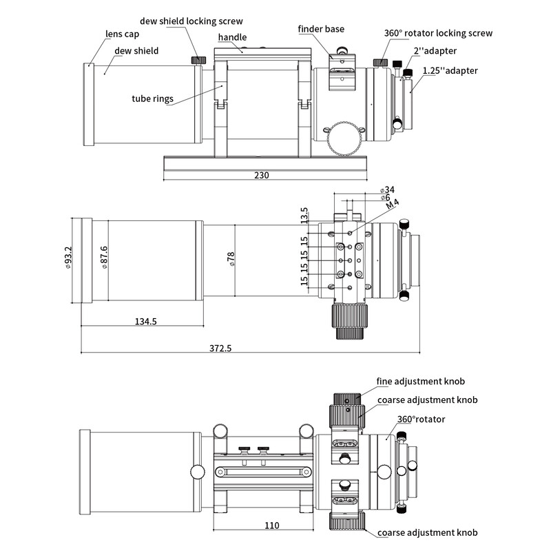 ZWO Apochromatische refractor AP 70/490 FF70