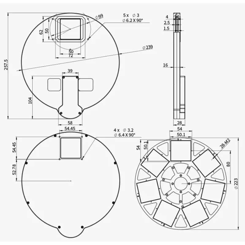 ZWO Filterwiel EFW 7x 50 mm