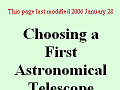 Starter Telescopes