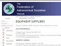 Federation of Astronomical Societies - Equipment Suppliers